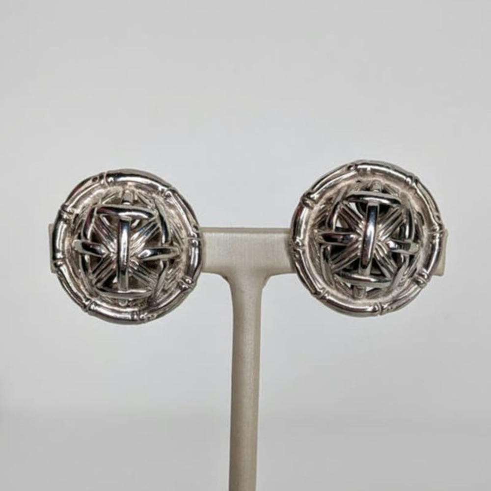 John Hardy Woven Sterling Clip Earrings